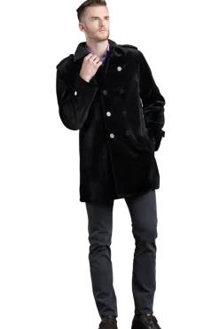 Discount Men's Sheared Mink Double Breasted Fur Overcoat Women Furs And Shearlings|Mink