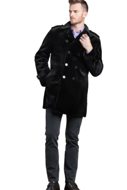 Discount Men's Sheared Mink Double Breasted Fur Overcoat Women Furs And Shearlings|Mink