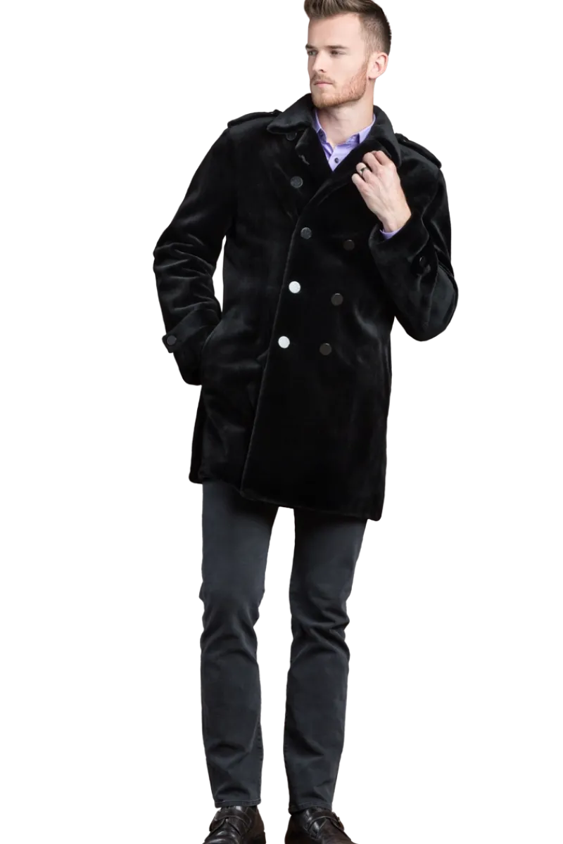 Discount Men's Sheared Mink Double Breasted Fur Overcoat Women Furs And Shearlings|Mink