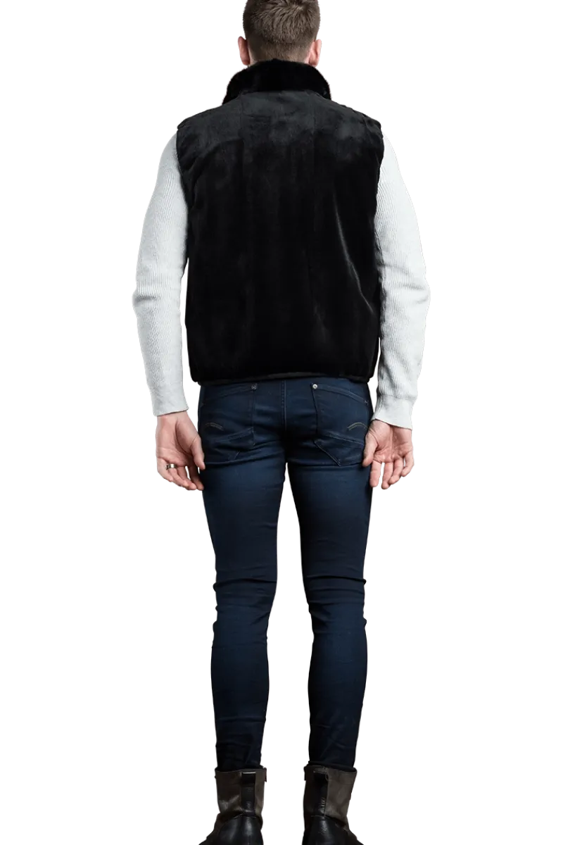 Clearance Men's 2 in 1 Camo Print Hooded Shell Jacket-Reversible Zip-Out Black Plucked Mink Fur Vest Women Furs And Shearlings|Mink