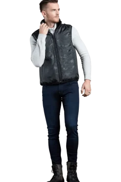 Clearance Men's 2 in 1 Camo Print Hooded Shell Jacket-Reversible Zip-Out Black Plucked Mink Fur Vest Women Furs And Shearlings|Mink