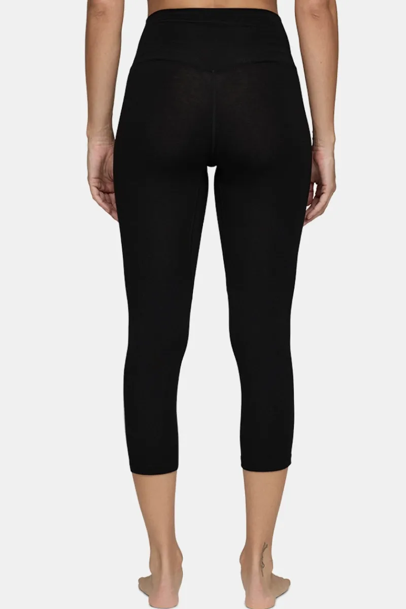 Best Merino Midweight 3/4 Base Layer Bottom Women Ski Layers