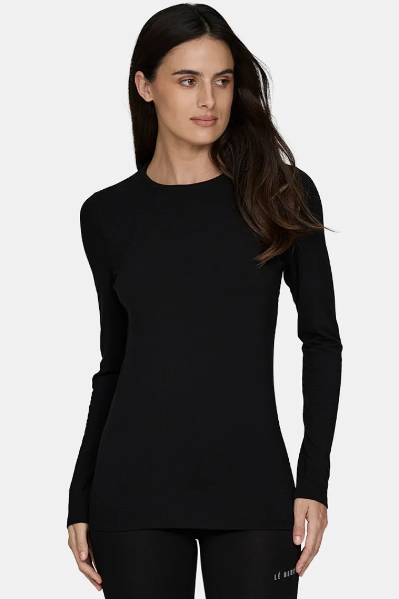 Clearance Merino Midweight Base Layer Crew Top Women Ski Layers