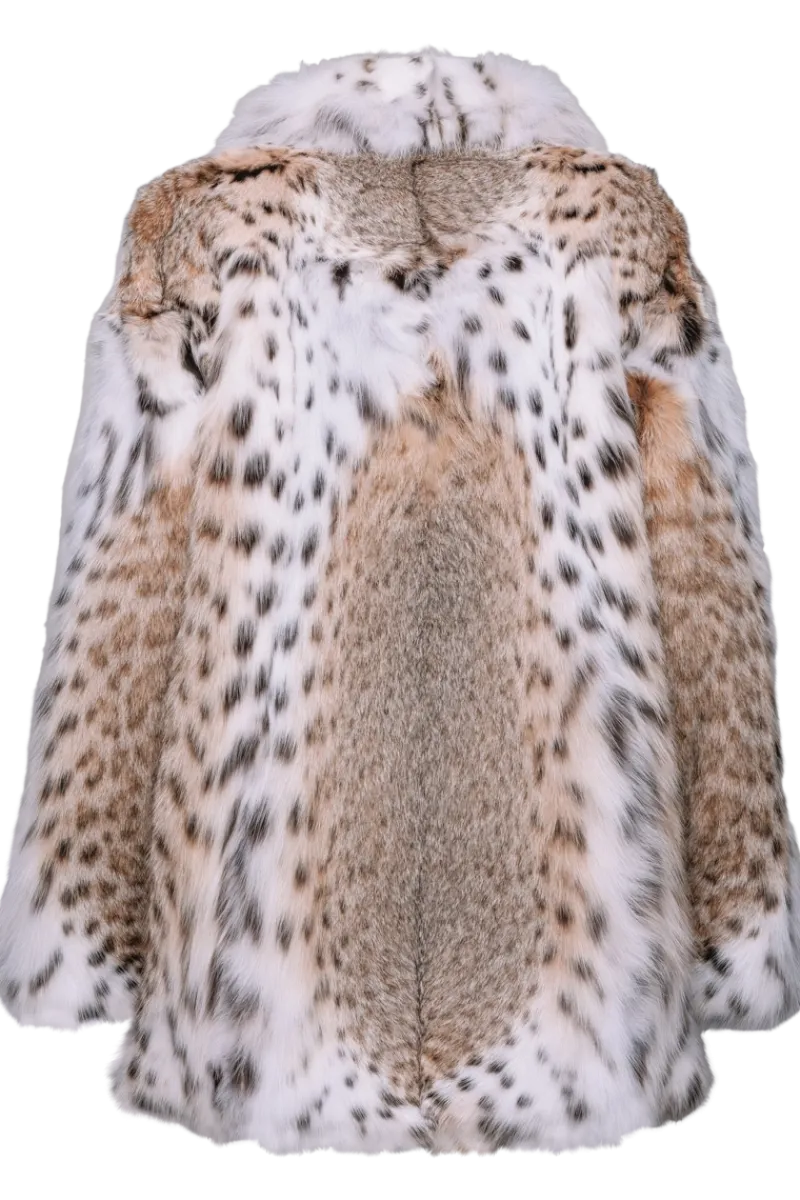 Hot Natural Classic American Lynx Fur Jacket Women Lynx|Fur Jackets