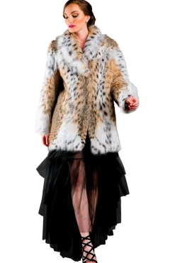 Hot Natural Classic American Lynx Fur Jacket Women Lynx|Fur Jackets
