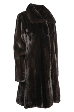 Online Natural Mid-Length Mink Fur Coat - Wing Collar - Straight Sleeve Women Mink|Fur Coats
