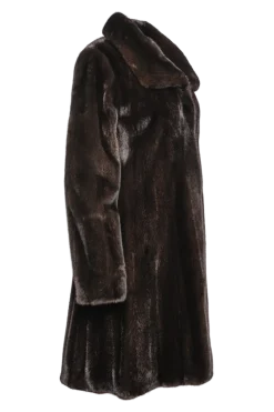 Online Natural Mid-Length Mink Fur Coat - Wing Collar - Straight Sleeve Women Mink|Fur Coats
