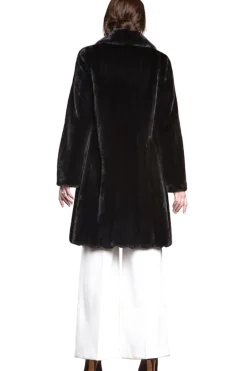 Online Natural Mid-Length Mink Fur Coat - Wing Collar - Straight Sleeve Women Mink|Fur Coats