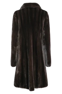 Online Natural Mid-Length Mink Fur Coat - Wing Collar - Straight Sleeve Women Mink|Fur Coats