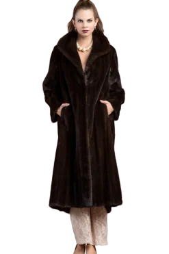 Sale Natural Mink Fur Coat - Wing Collar - Straight Sleeve Women Plus Size Furs|Fur Coats