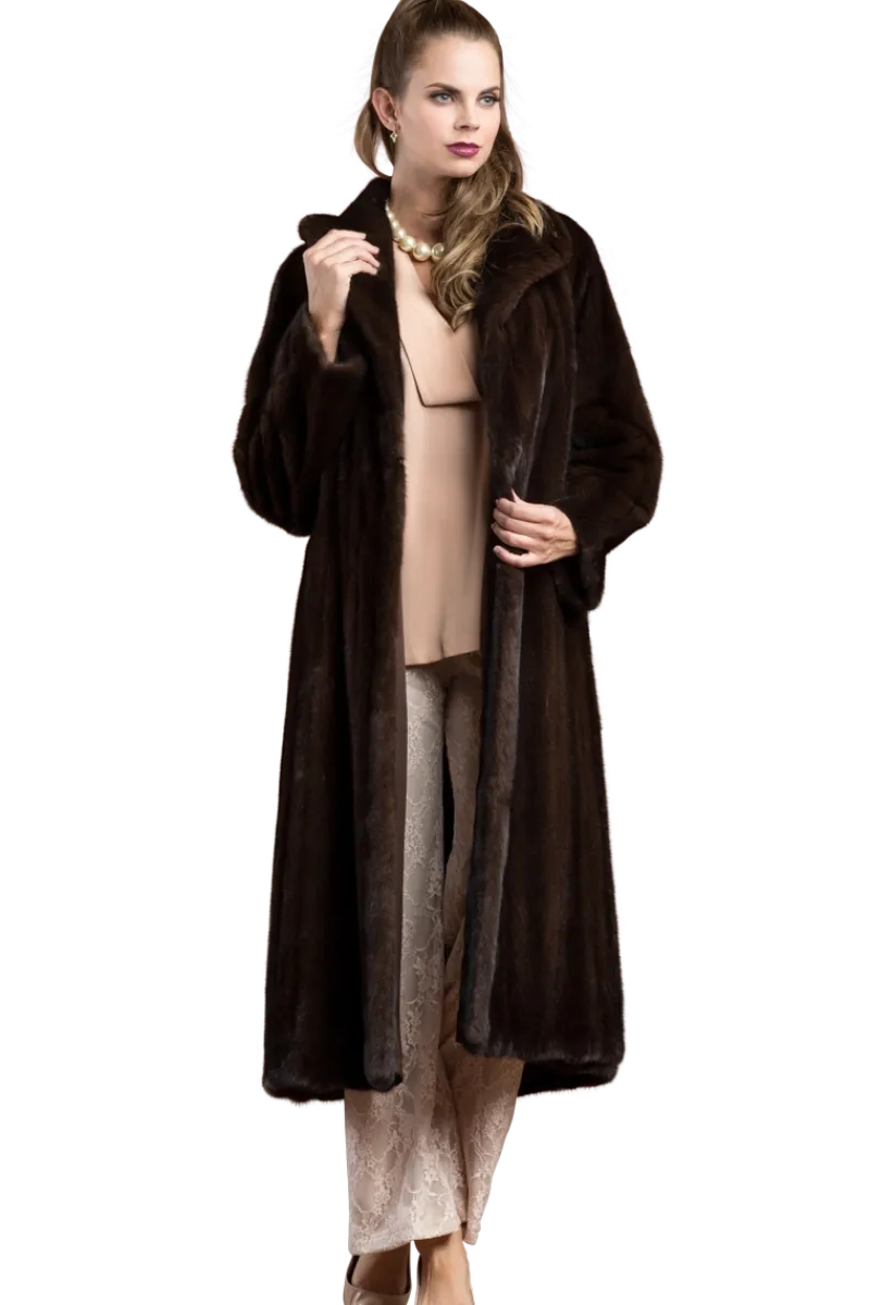 Sale Natural Mink Fur Coat - Wing Collar - Straight Sleeve Women Plus Size Furs|Fur Coats