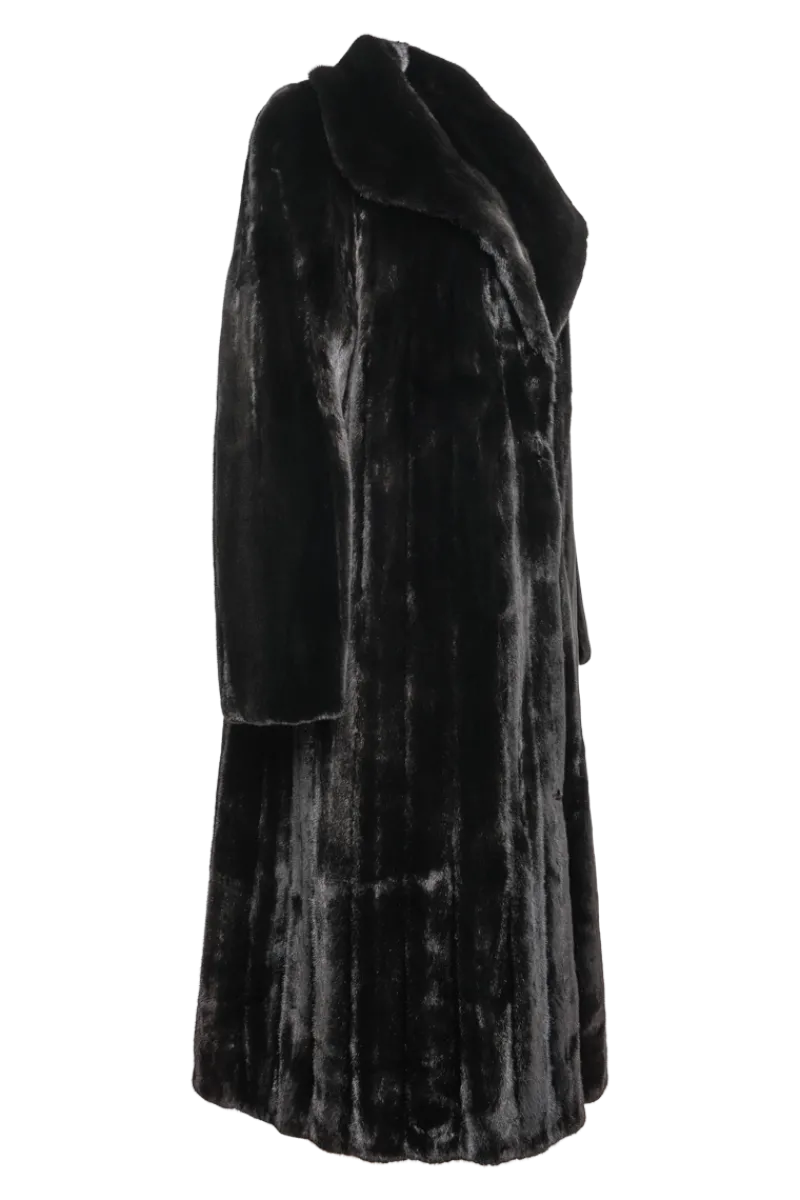 Sale Natural Mink Fur Coat - Wing Collar - Straight Sleeve Women Plus Size Furs|Fur Coats