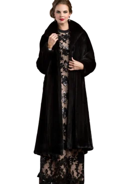 Sale Natural Mink Fur Coat - Wing Collar - Straight Sleeve Women Plus Size Furs|Fur Coats