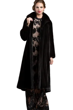 Sale Natural Mink Fur Coat - Wing Collar - Straight Sleeve Women Plus Size Furs|Fur Coats