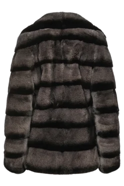 New Horizontal Mink Fur Jacket - Notch Collar Women Fur Jackets