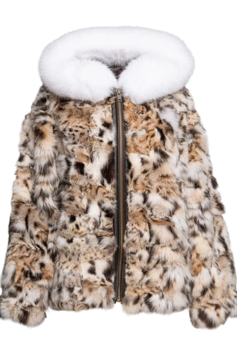 Clearance Patchwork American Lynx & Fox Fur Parka Women Lynx|Fur Jackets