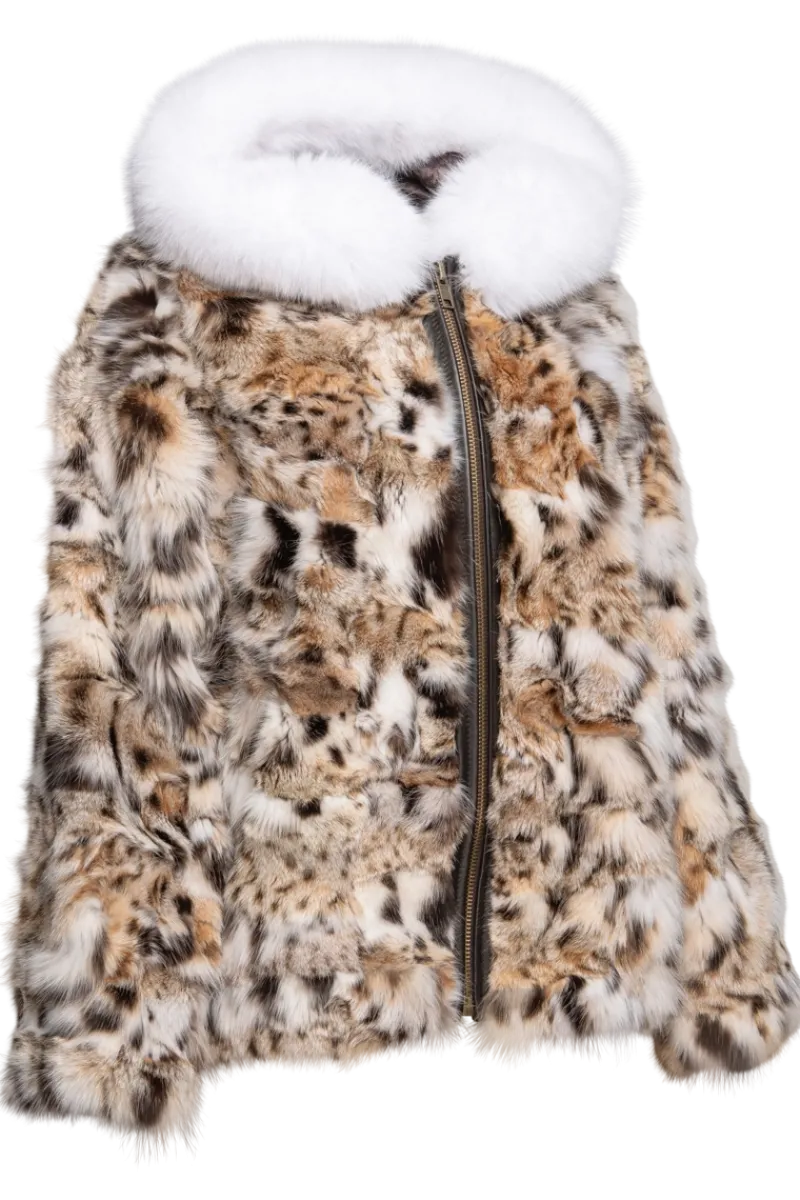 Clearance Patchwork American Lynx & Fox Fur Parka Women Lynx|Fur Jackets