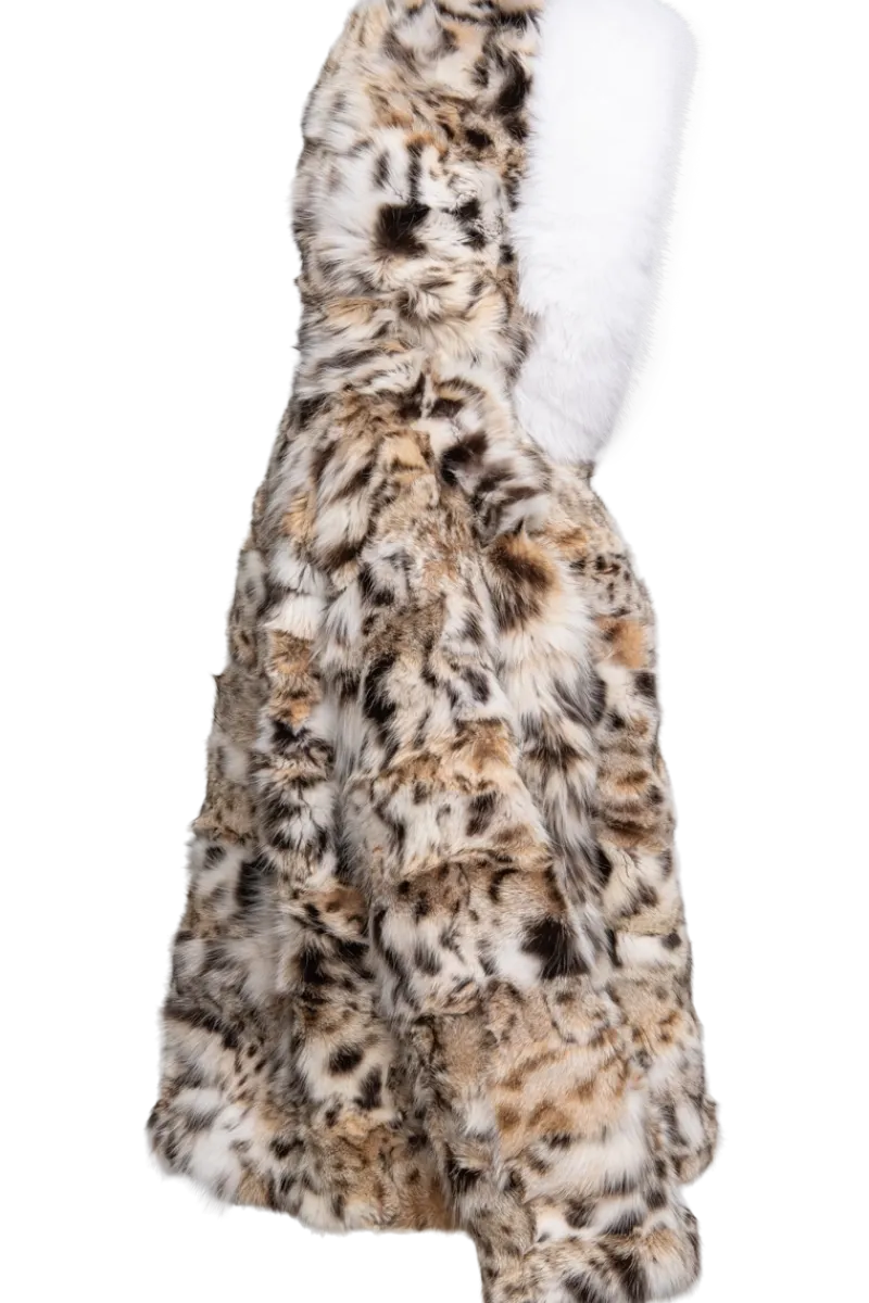 Clearance Patchwork American Lynx & Fox Fur Parka Women Lynx|Fur Jackets