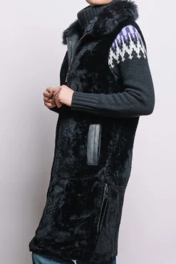 Sale Pepita Reversible Leather & Shearling Vest Women Lamb