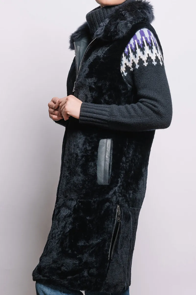 Sale Pepita Reversible Leather & Shearling Vest Women Lamb