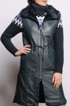 Sale Pepita Reversible Leather & Shearling Vest Women Lamb