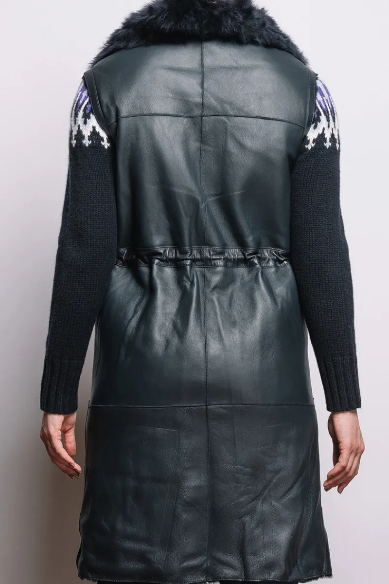 Sale Pepita Reversible Leather & Shearling Vest Women Lamb