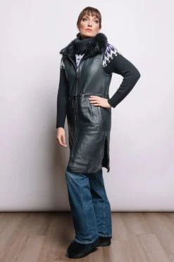 Sale Pepita Reversible Leather & Shearling Vest Women Lamb
