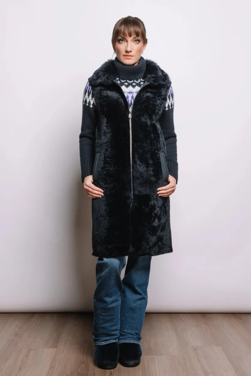 Sale Pepita Reversible Leather & Shearling Vest Women Lamb