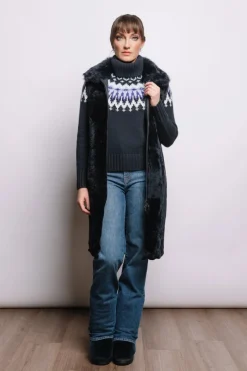 Sale Pepita Reversible Leather & Shearling Vest Women Lamb