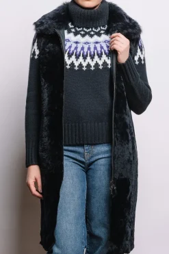 Sale Pepita Reversible Leather & Shearling Vest Women Lamb