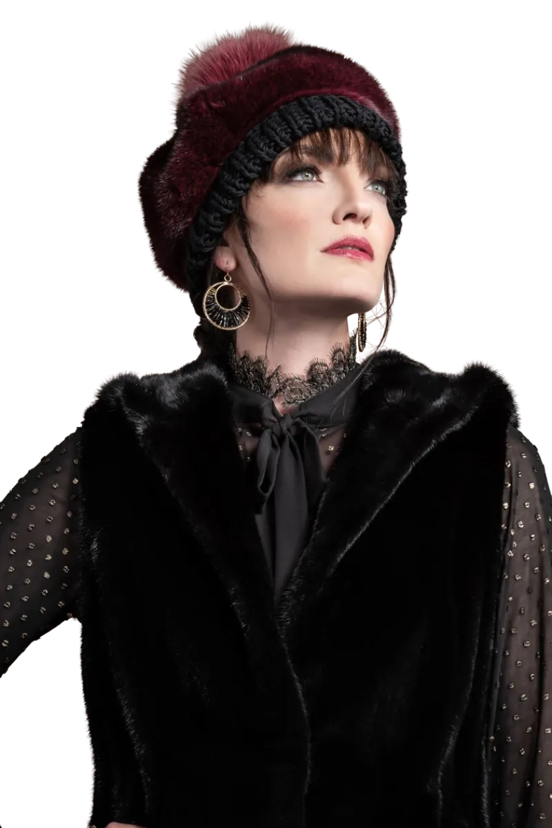 Sale Perforated Mink Beanie Hat-Mink Fur Pom Pom Women Hats|Mink