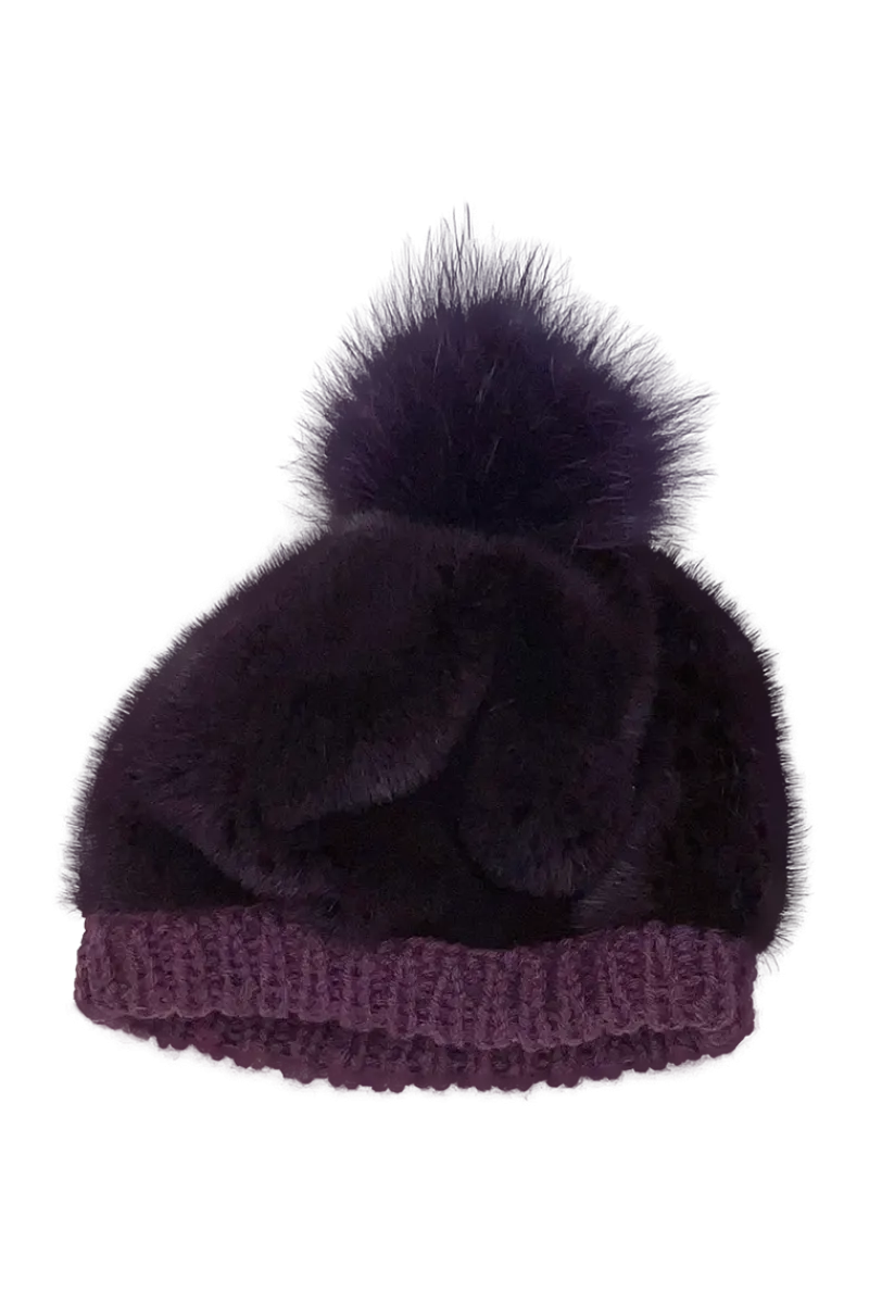 Sale Perforated Mink Beanie Hat-Mink Fur Pom Pom Women Hats|Mink