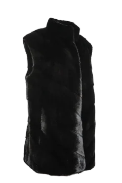 Clearance Plus Size V-Cut Hem Mink Fur Vest Women Mink|Plus Size Furs