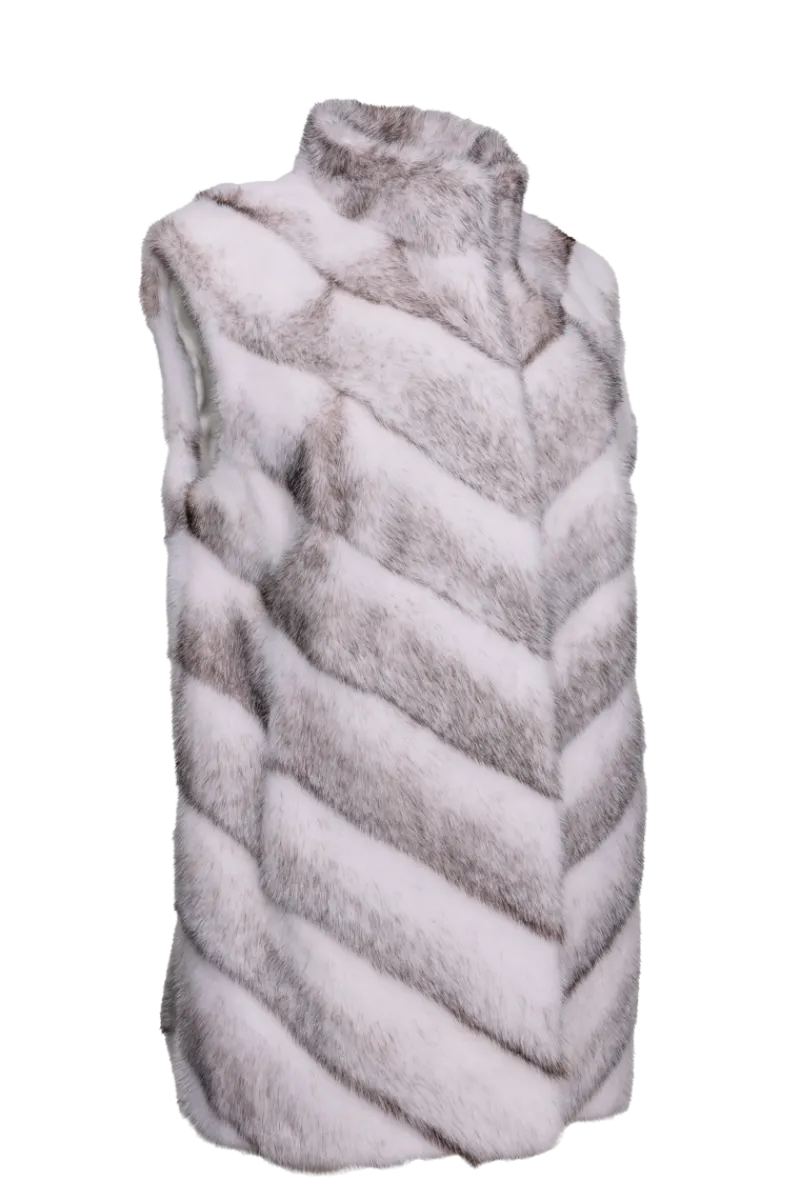 Clearance Plus Size V-Cut Hem Mink Fur Vest Women Mink|Plus Size Furs