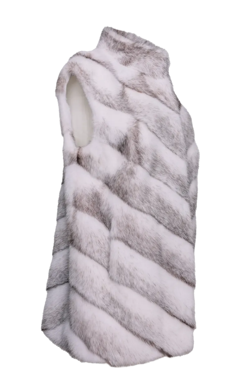 Clearance Plus Size V-Cut Hem Mink Fur Vest Women Mink|Plus Size Furs