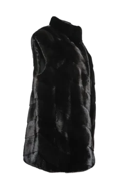 Clearance Plus Size V-Cut Hem Mink Fur Vest Women Mink|Plus Size Furs