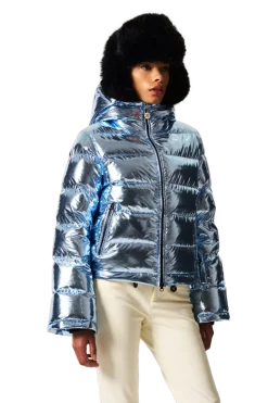 New Polar Flare Metallic Down Ski Jacket Women Ski Jackets