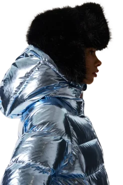 New Polar Flare Metallic Down Ski Jacket Women Ski Jackets