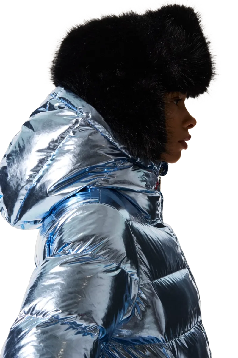 New Polar Flare Metallic Down Ski Jacket Women Ski Jackets