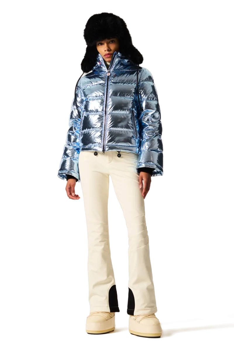 New Polar Flare Metallic Down Ski Jacket Women Ski Jackets