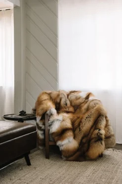 Red Fox Fur Throw Women Home Decor|Home Decor