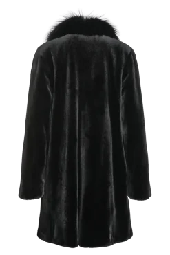 Online Reversible Fitted Sheared Mid Length Mink and Fox Fur Coat Women Mink|Fur Coats