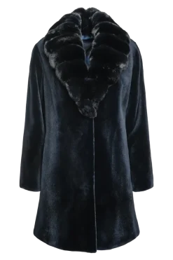 Discount Reversible Fitted Sheared Mid Length Mink Fur Coat - Chinchilla Shawl Collar Women Mink|Fur Coats