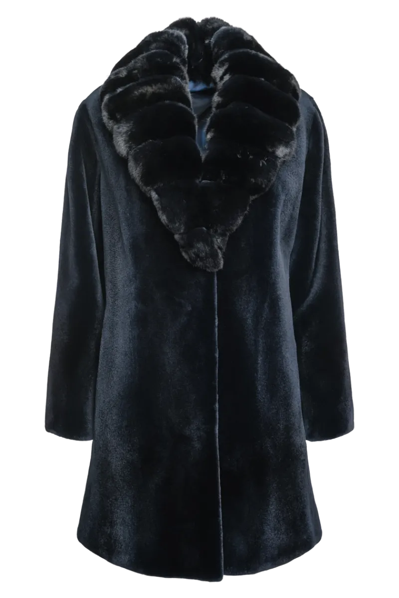 Discount Reversible Fitted Sheared Mid Length Mink Fur Coat - Chinchilla Shawl Collar Women Mink|Fur Coats