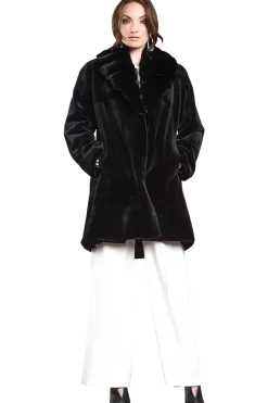 Discount Reversible Fitted Sheared Mid Length Mink Fur Coat - Chinchilla Shawl Collar Women Mink|Fur Coats