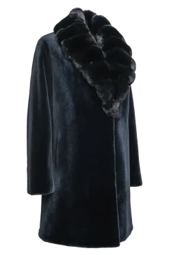 Discount Reversible Fitted Sheared Mid Length Mink Fur Coat - Chinchilla Shawl Collar Women Mink|Fur Coats