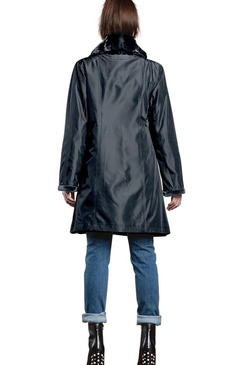 Discount Reversible Fitted Sheared Mid Length Mink Fur Coat - Chinchilla Shawl Collar Women Mink|Fur Coats
