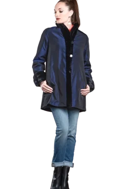 Clearance Reversible Sheared & Long Haired Mink Fur Jacket Women Mink|Fur Jackets