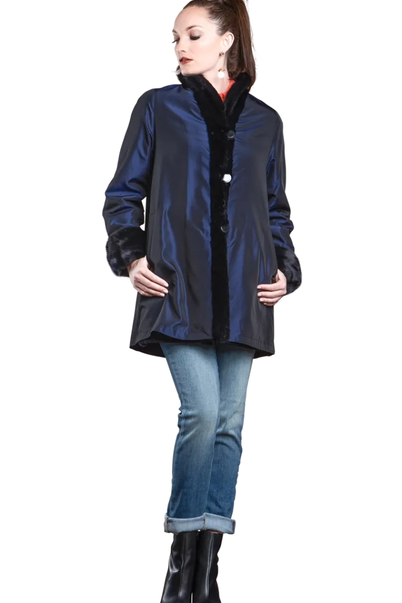 Clearance Reversible Sheared & Long Haired Mink Fur Jacket Women Mink|Fur Jackets
