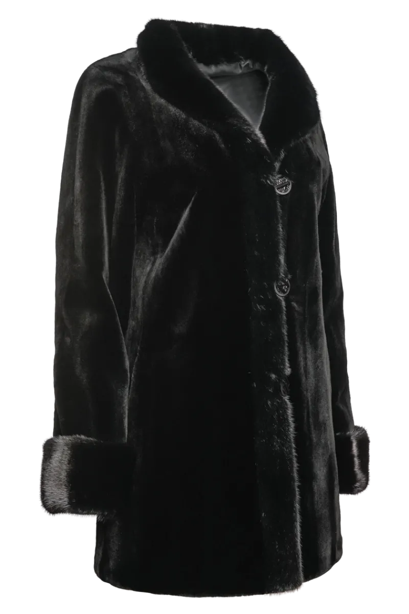 Clearance Reversible Sheared & Long Haired Mink Fur Jacket Women Mink|Fur Jackets